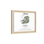 Personalised Coastal Name Art Framed Canvas Print with Quote - AlleyCrafters
