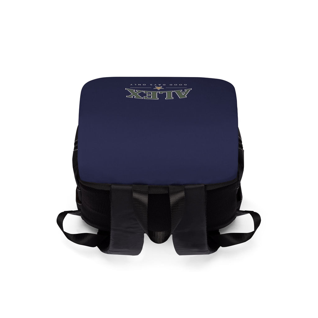 Personalised 'Good Days Only' Backpack — Navy Canvas Shoulder Bag