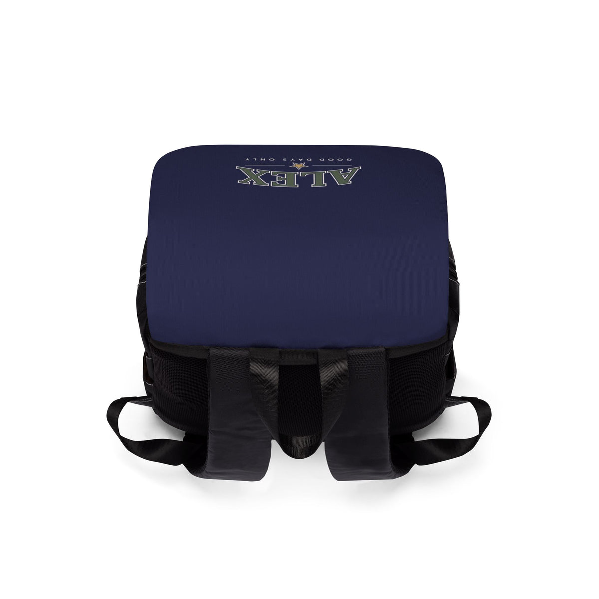 Personalised 'Good Days Only' Backpack — Navy Canvas Shoulder Bag