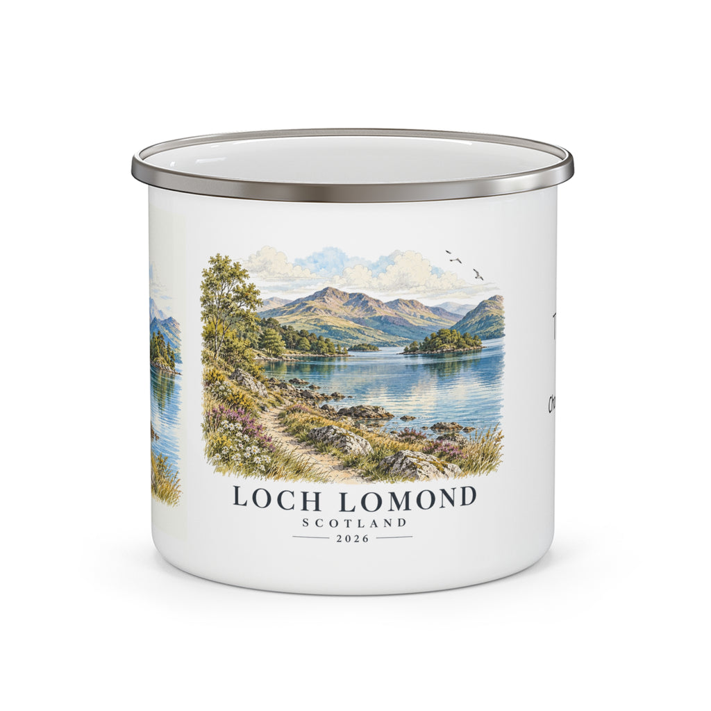 Personalised Loch Lomond Enamel Camping Mug, 12oz