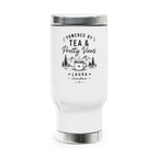 Travel Mug - "Powered by Tea & Pretty Views" Stainless Steel 14oz