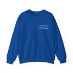 Royal blue birthday sweatshirt with 'a year wiser, a world kinder' print
