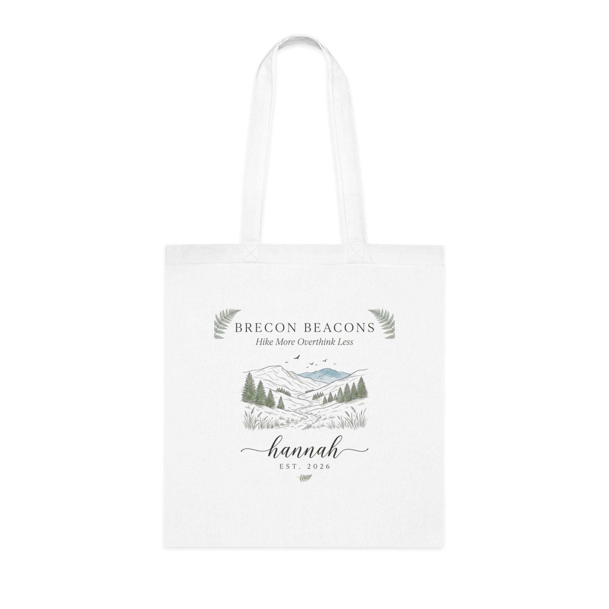 Personalised Mountain Tote Bag — Custom Location, Name & Date | Scenic Illustration - AlleyCrafters