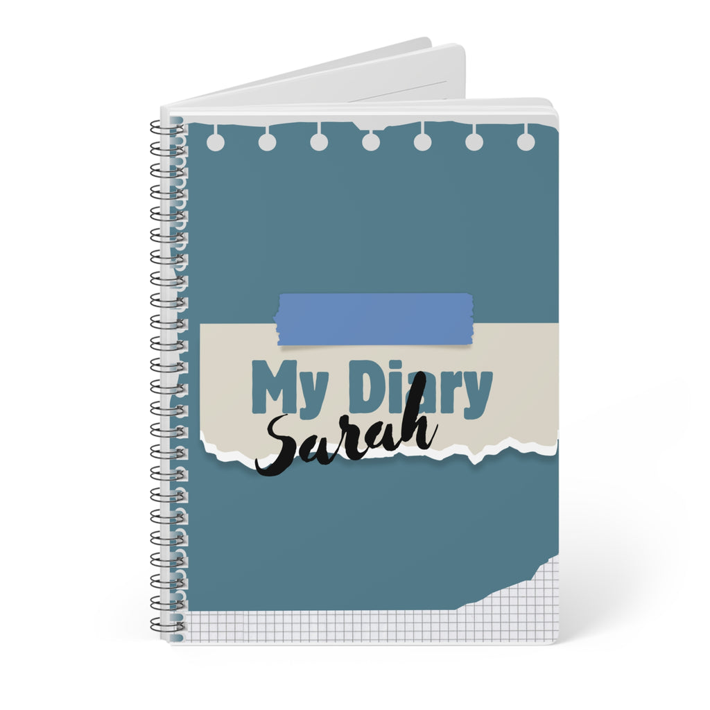 Personalised My Diary A5 Notebook — Custom Name Spiral Journal Gift