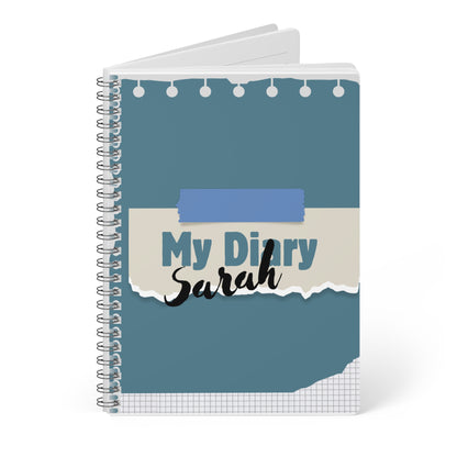 Personalised My Diary A5 Notebook — Custom Name Spiral Journal Gift
