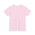 Unisex heavy cotton tee, light pink crewneck short-sleeve back view