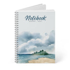 Personalised Coastal Watercolour A5 Notebook — Seaside Beach Wirobound Journal