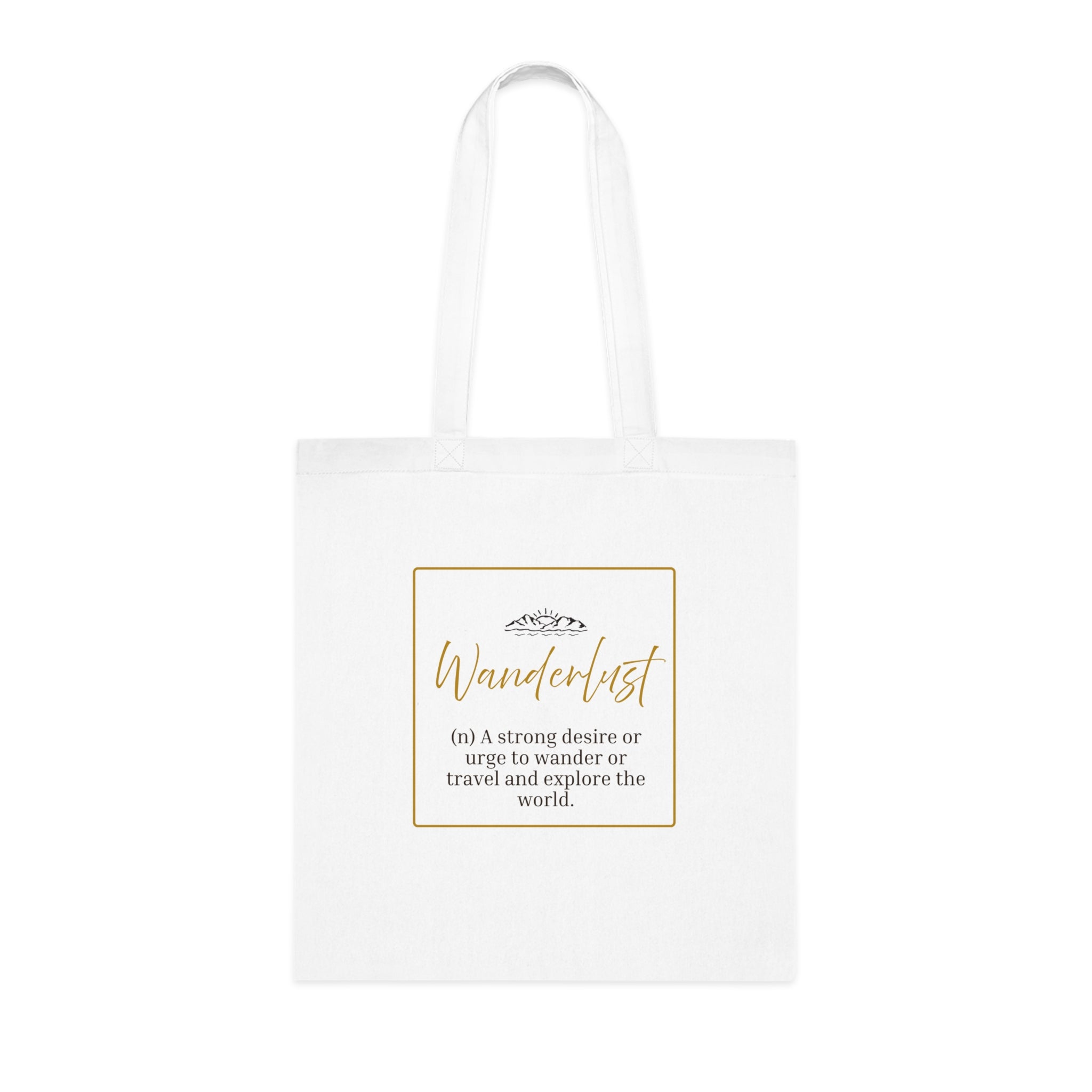 Wanderlust Definition Tote Bag | Funny Quote Cotton Tote | Gift for Her UK