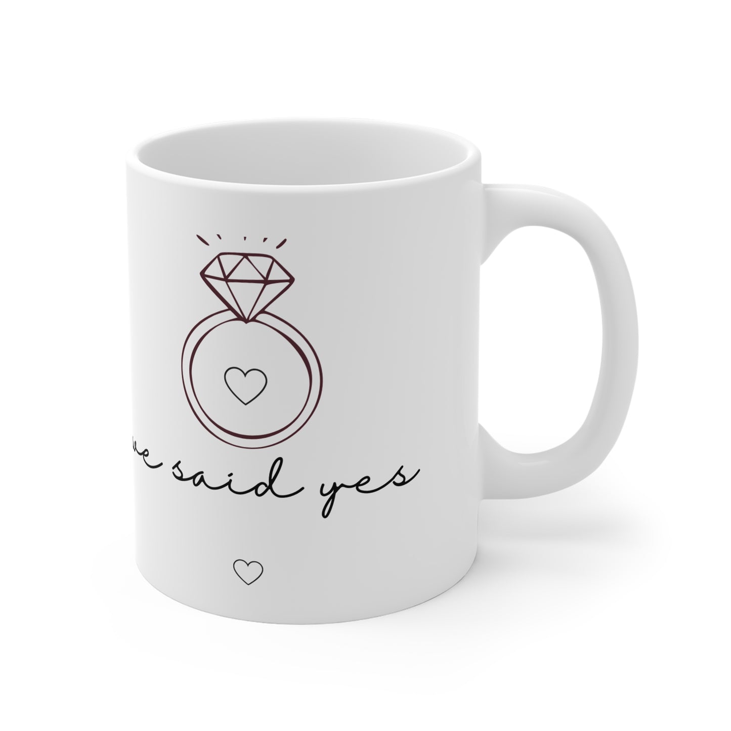 We Said Yes Engagement Ring Coffee Mug — 'We Said Yes' Bridal Proposal Gift