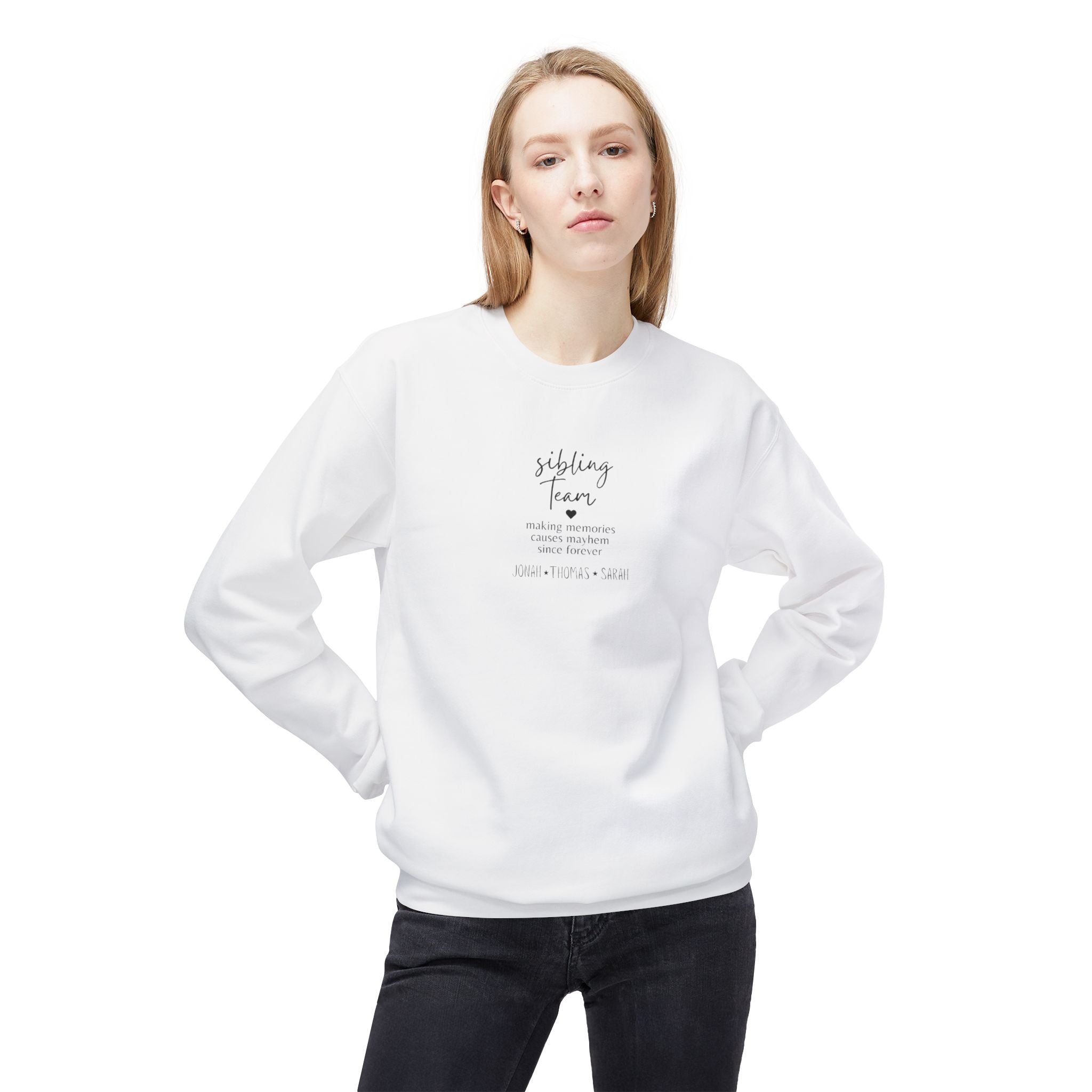 Sibling Farm Crewneck Sweatshirt — Minimal Cozy Family Quote Pullover