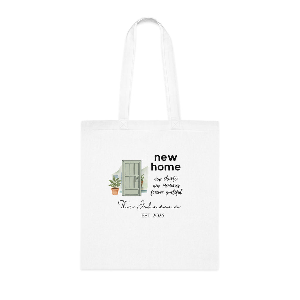 Personalised New Home Tote Bag | Door & Plant Design | Housewarming Gift