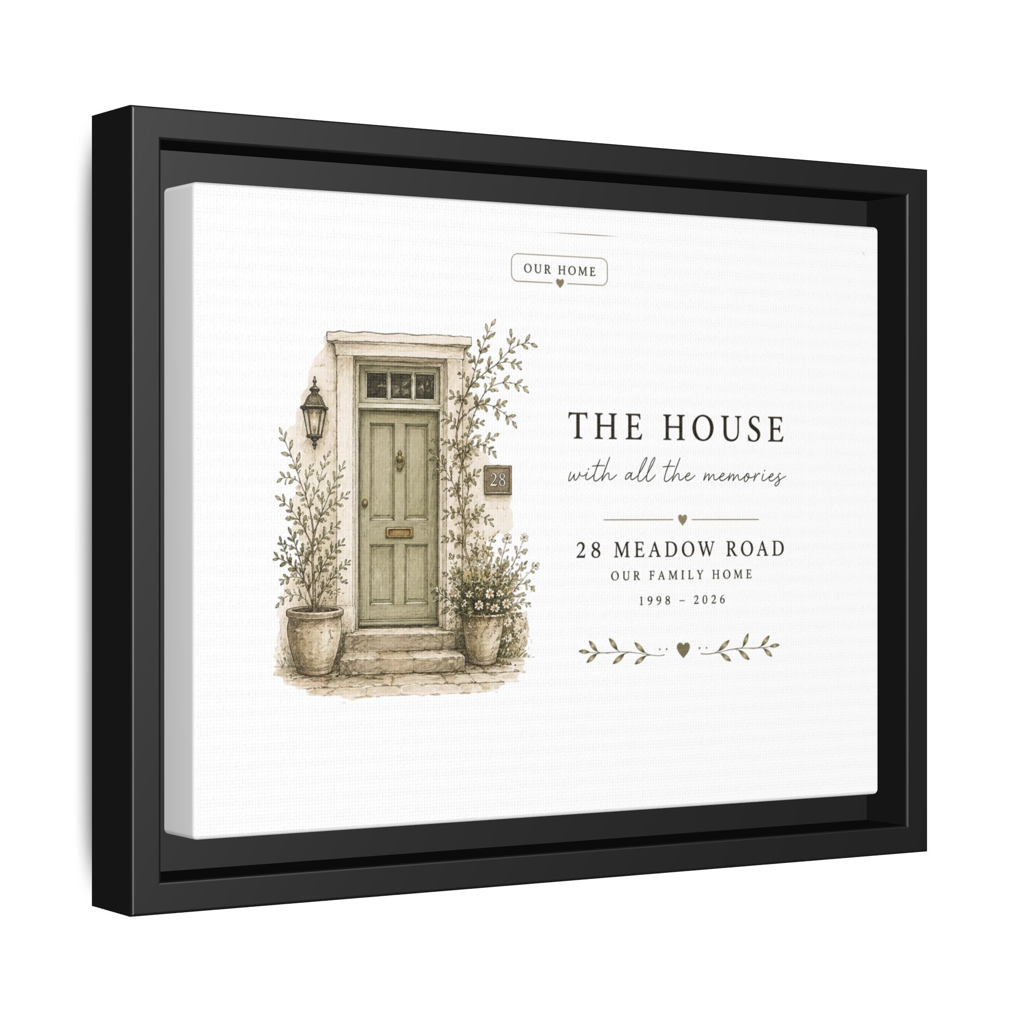 Personalised House Name Canvas Print — New Home & Housewarming Gift - AlleyCrafters