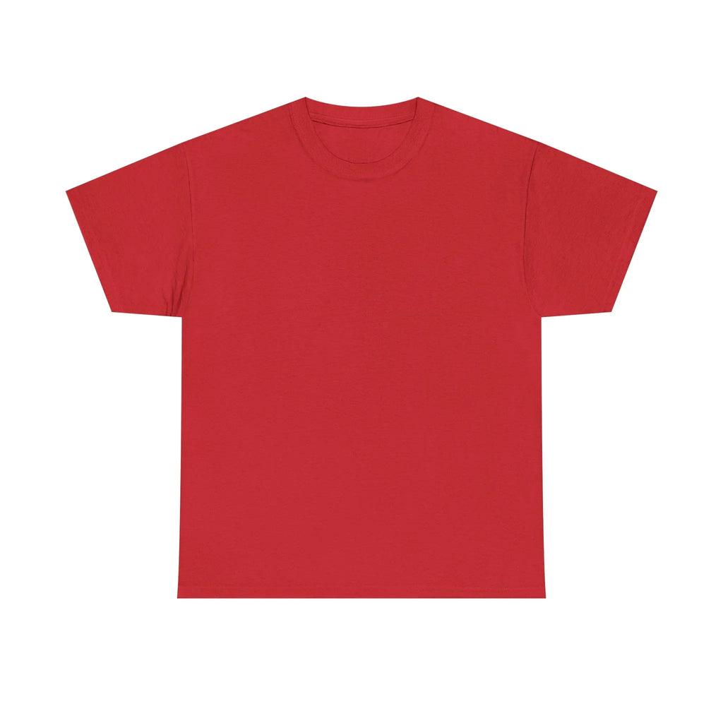 Unisex heavy cotton t-shirt, red crew neck short-sleeve