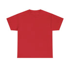 Unisex heavy cotton t-shirt, red crew neck short-sleeve