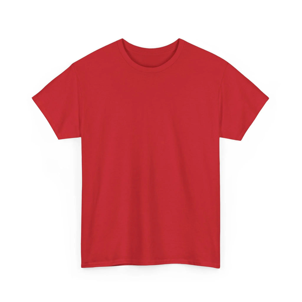 Unisex heavy cotton tee, red crewneck short-sleeve front