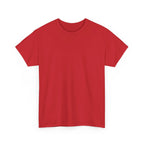 Unisex heavy cotton tee, red crewneck short-sleeve front
