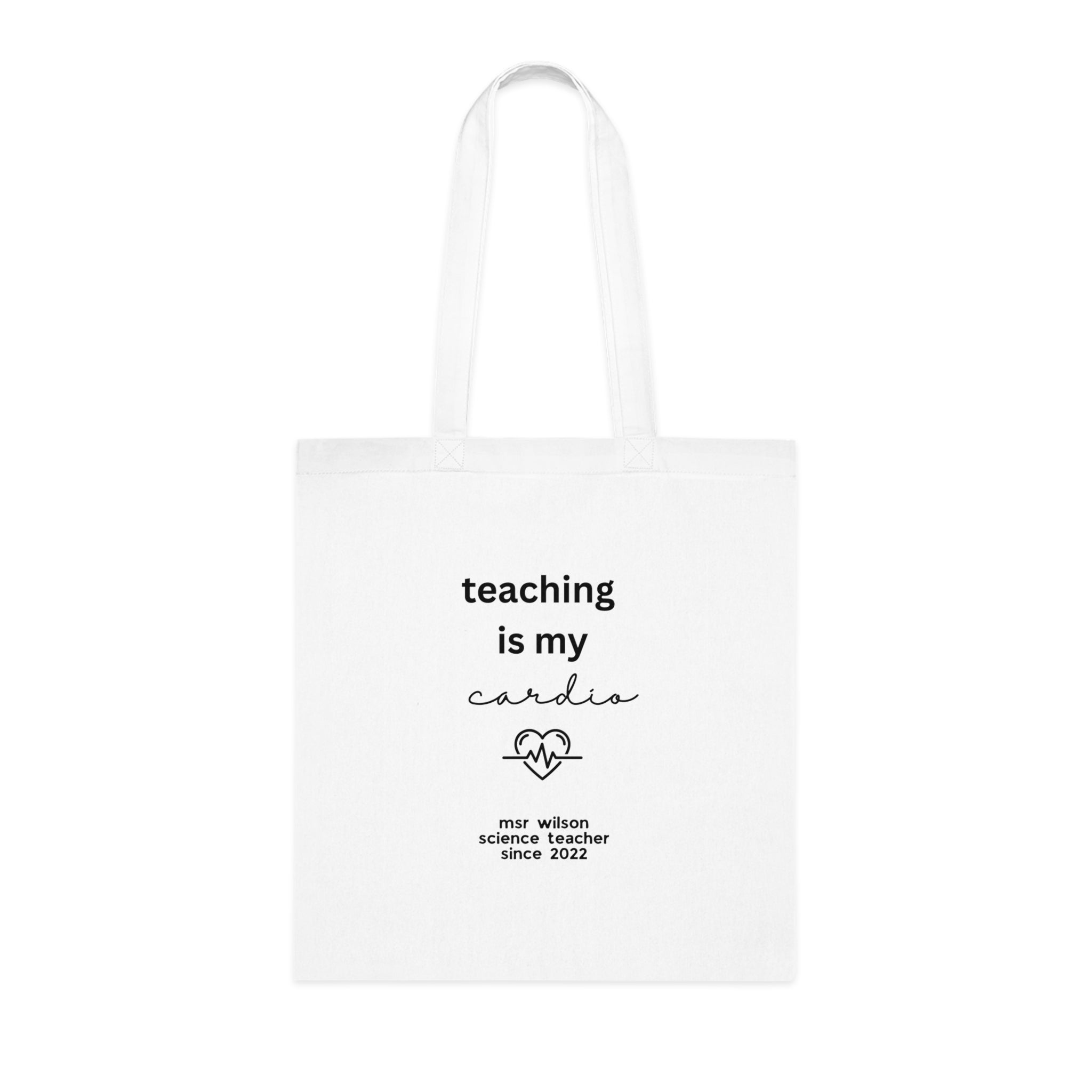 Teaching Is My Cardio — Personalised Teacher Tote Bag