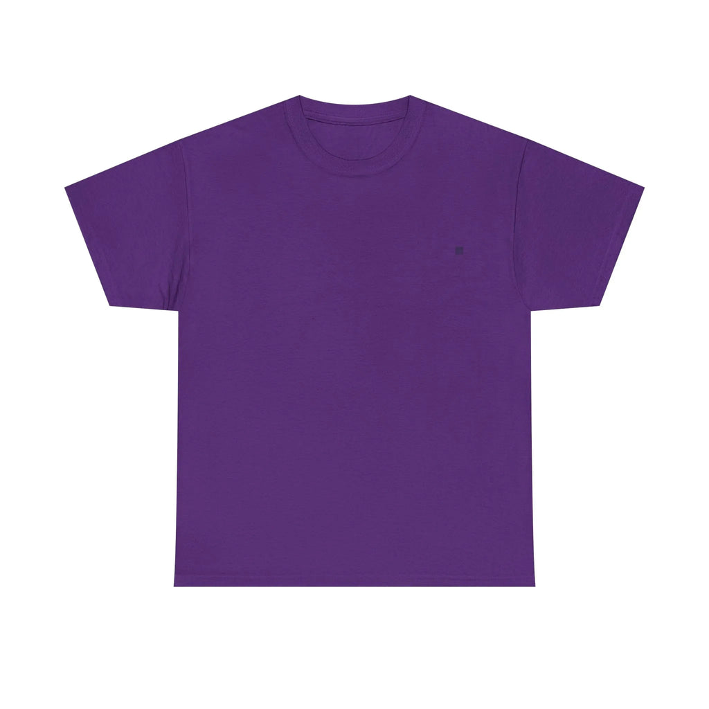 Unisex heavy cotton t-shirt, purple crew neck short-sleeve