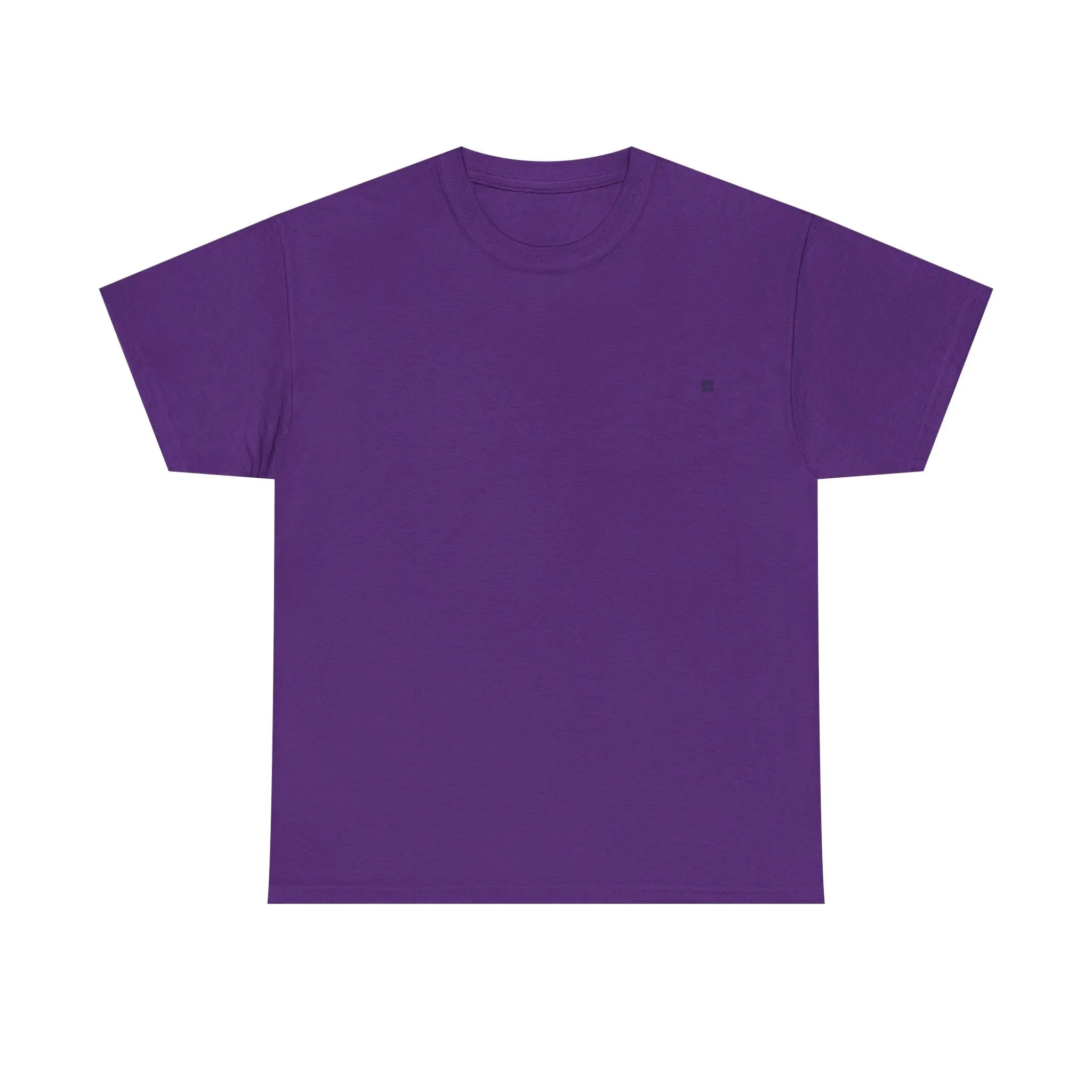 Unisex heavy cotton t-shirt, purple crew neck short-sleeve
