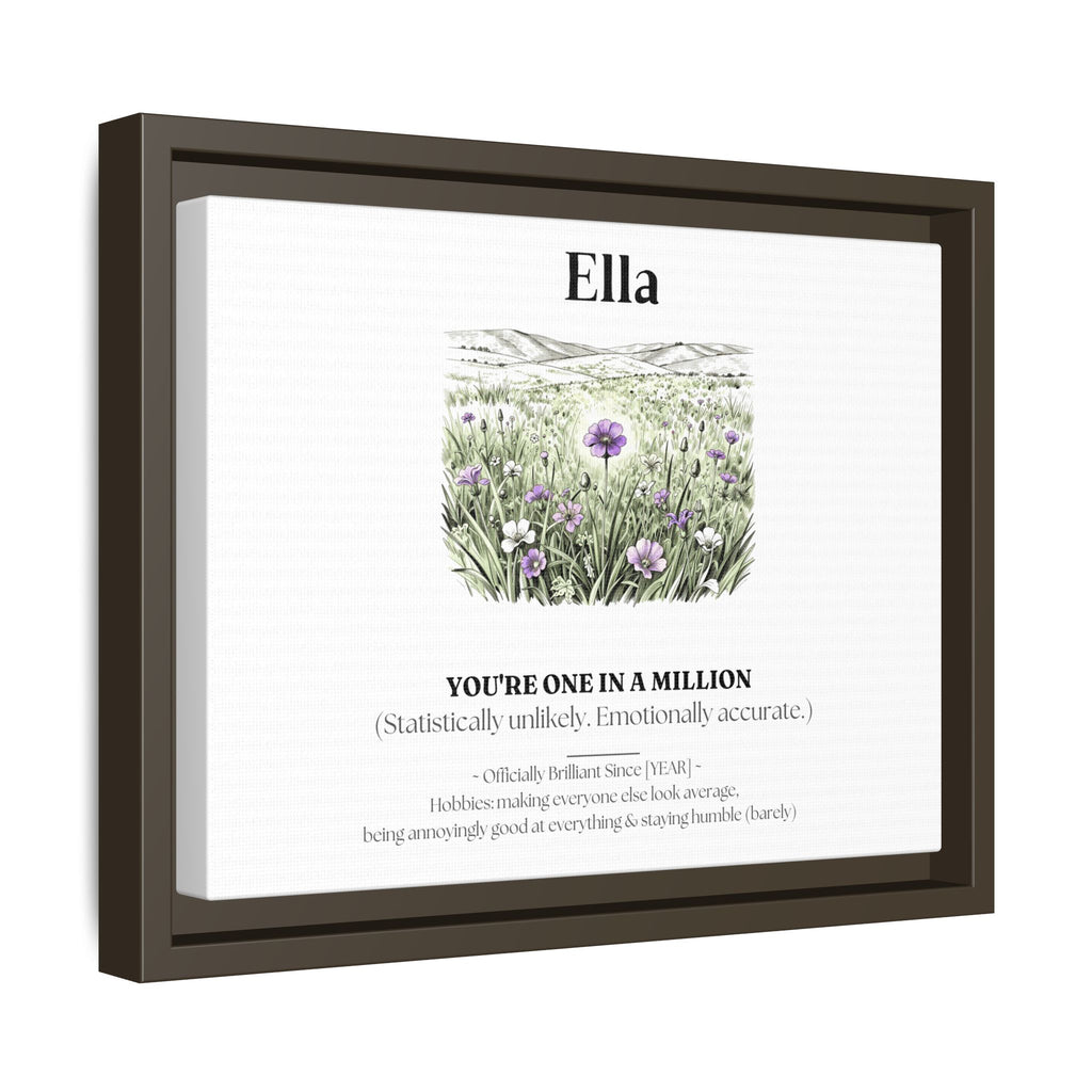Personalised Wildflower Name Canvas Print — You're One in a Million - AlleyCrafters