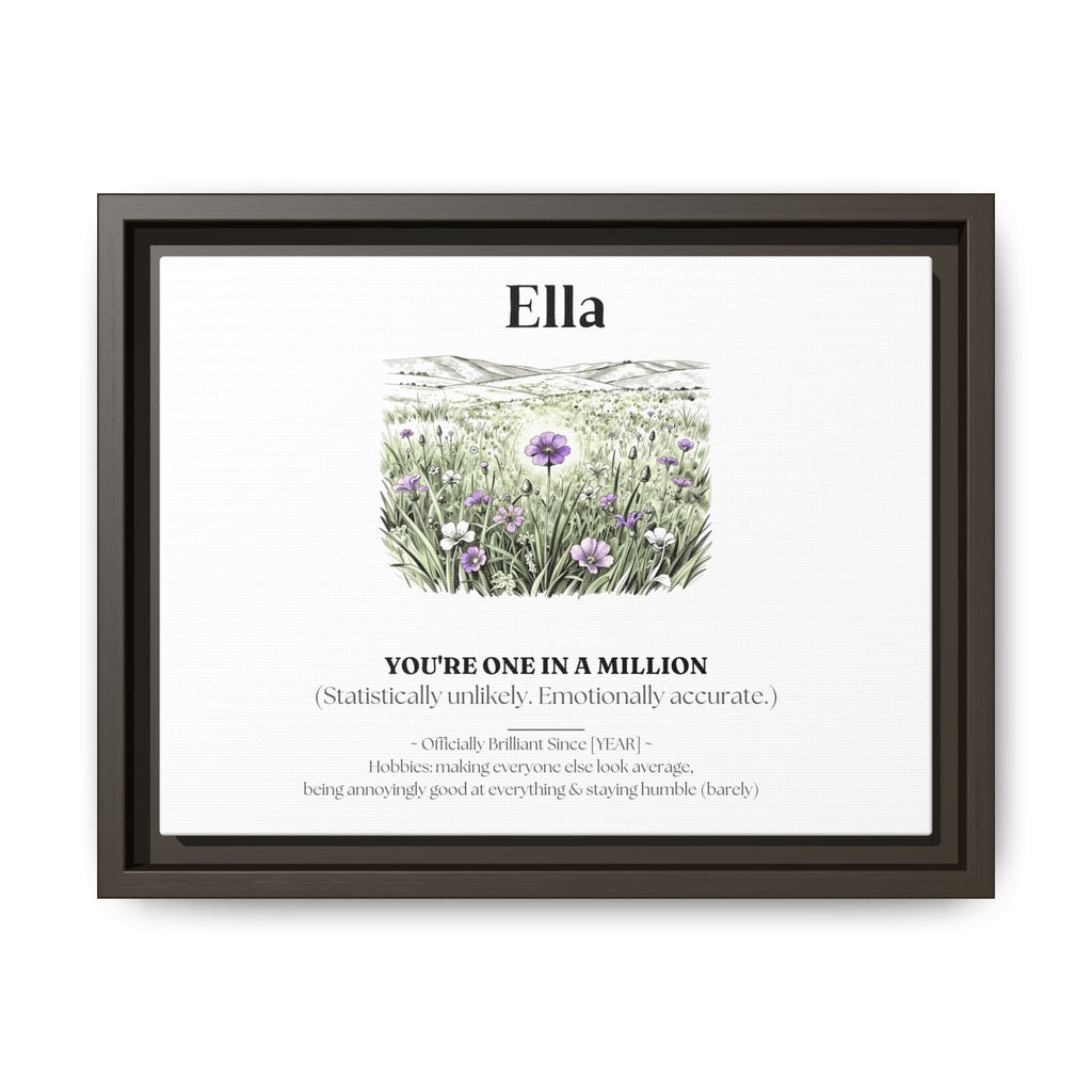Personalised Wildflower Name Canvas Print — You're One in a Million - AlleyCrafters