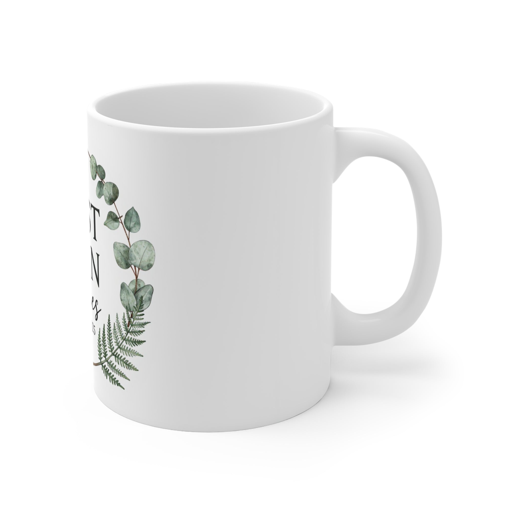 Personalised Best Man Mug | Greenery Wreath Wedding Gift with Name & Date UK