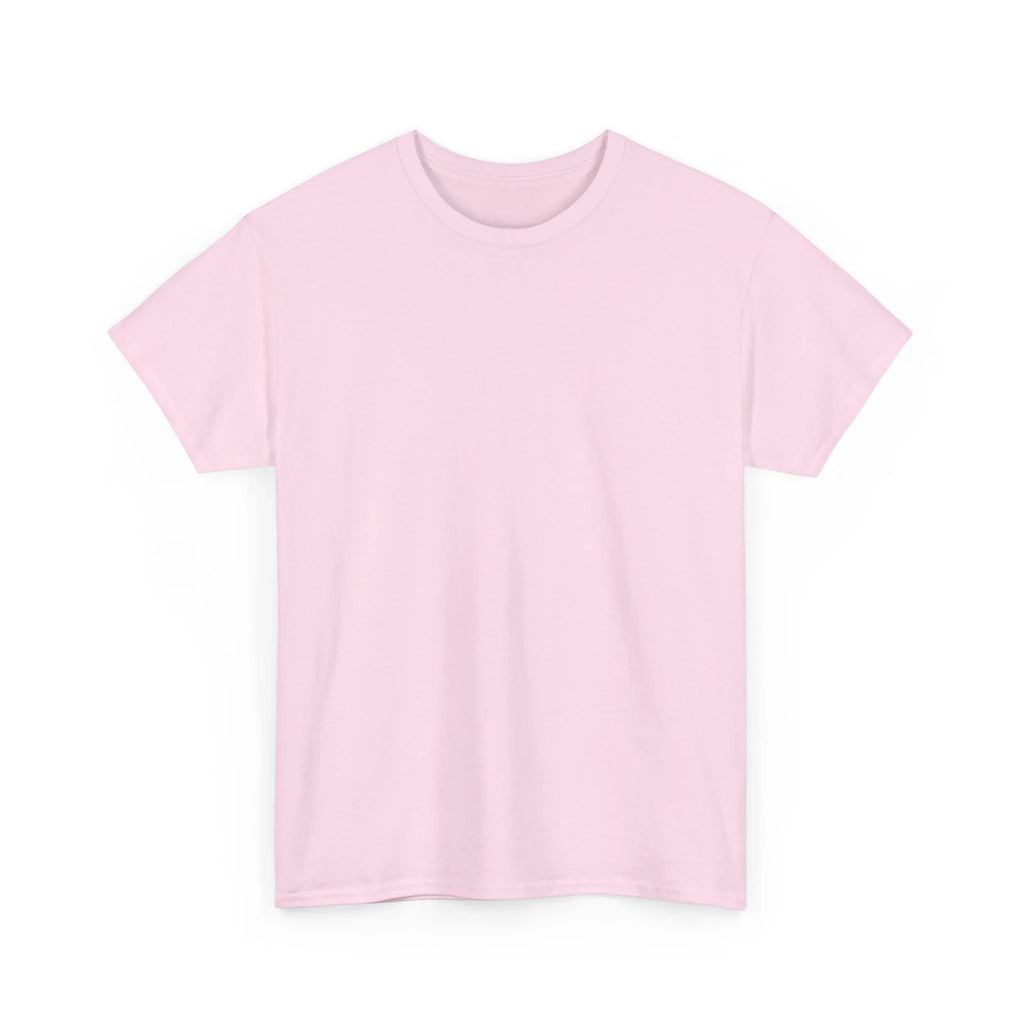 Unisex heavy cotton tee, light pink crewneck short-sleeve front