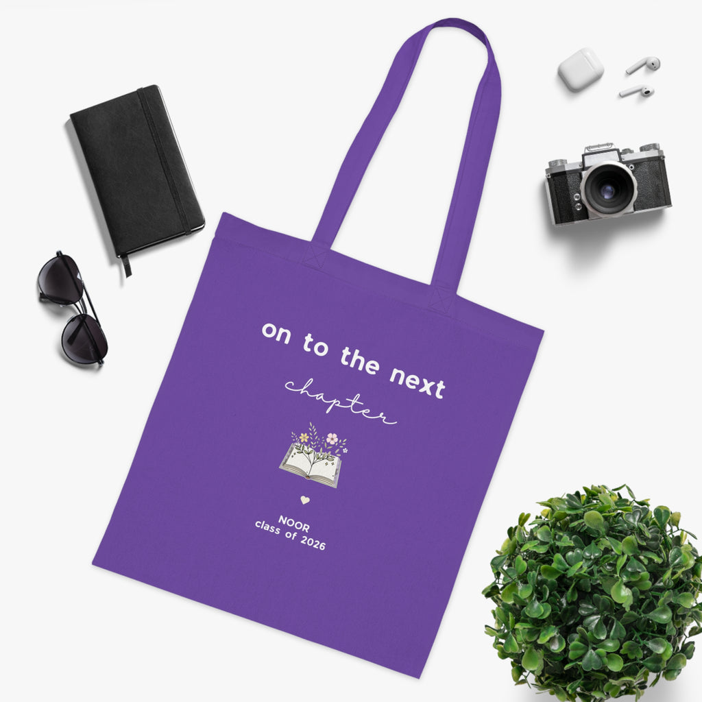 On to the Next Chapter Cotton Tote — Personalized Graduation Book Tote (Class of 2026)