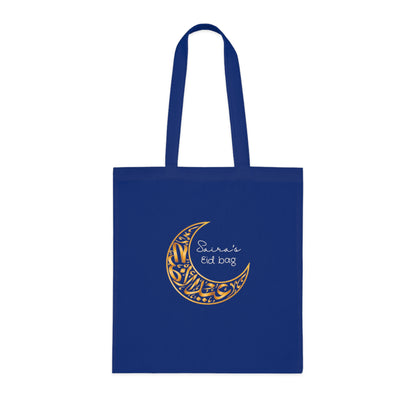 Personalised Eid Tote Bag | Custom Name Gold Crescent Moon Cotton Bag | Islamic Gift