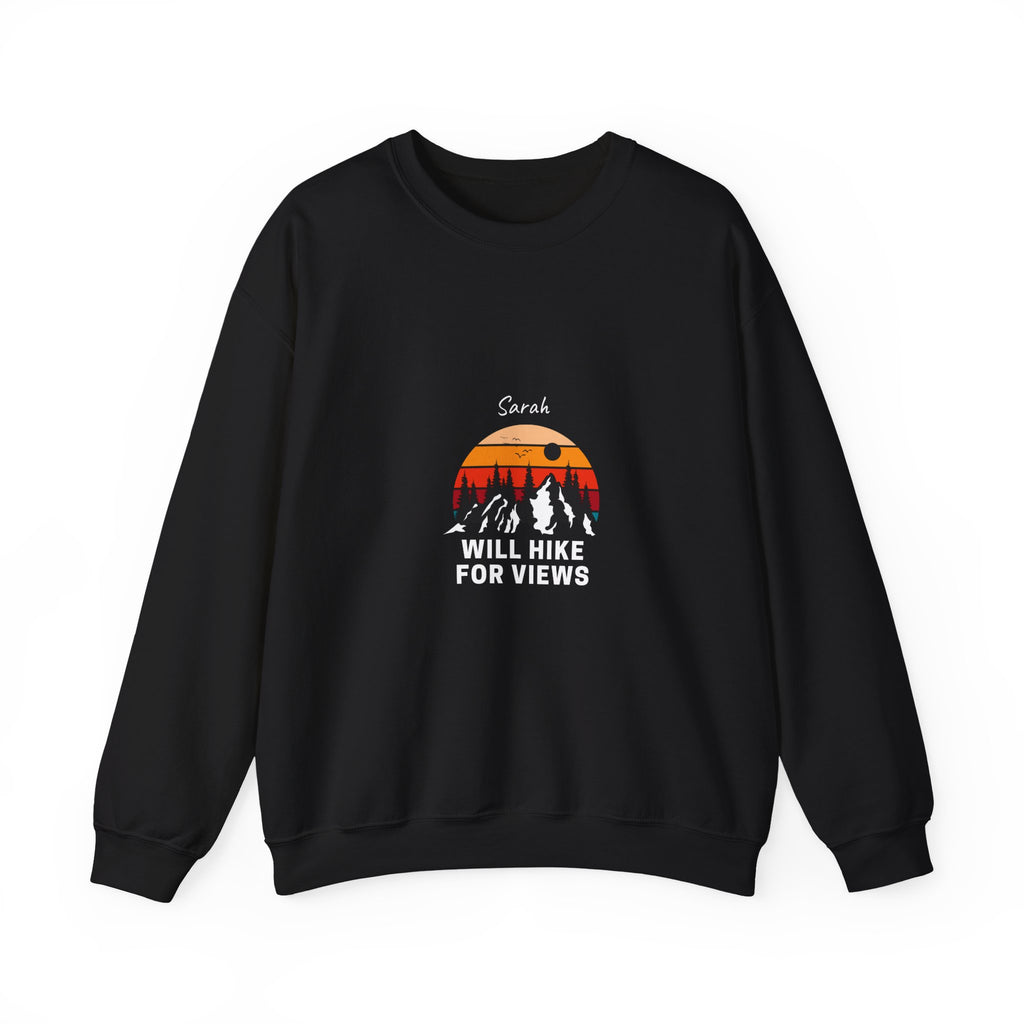 Personalised Will Hike for Views Hiking Sweatshirt