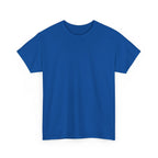 Unisex heavy cotton tee, bright blue crew neck