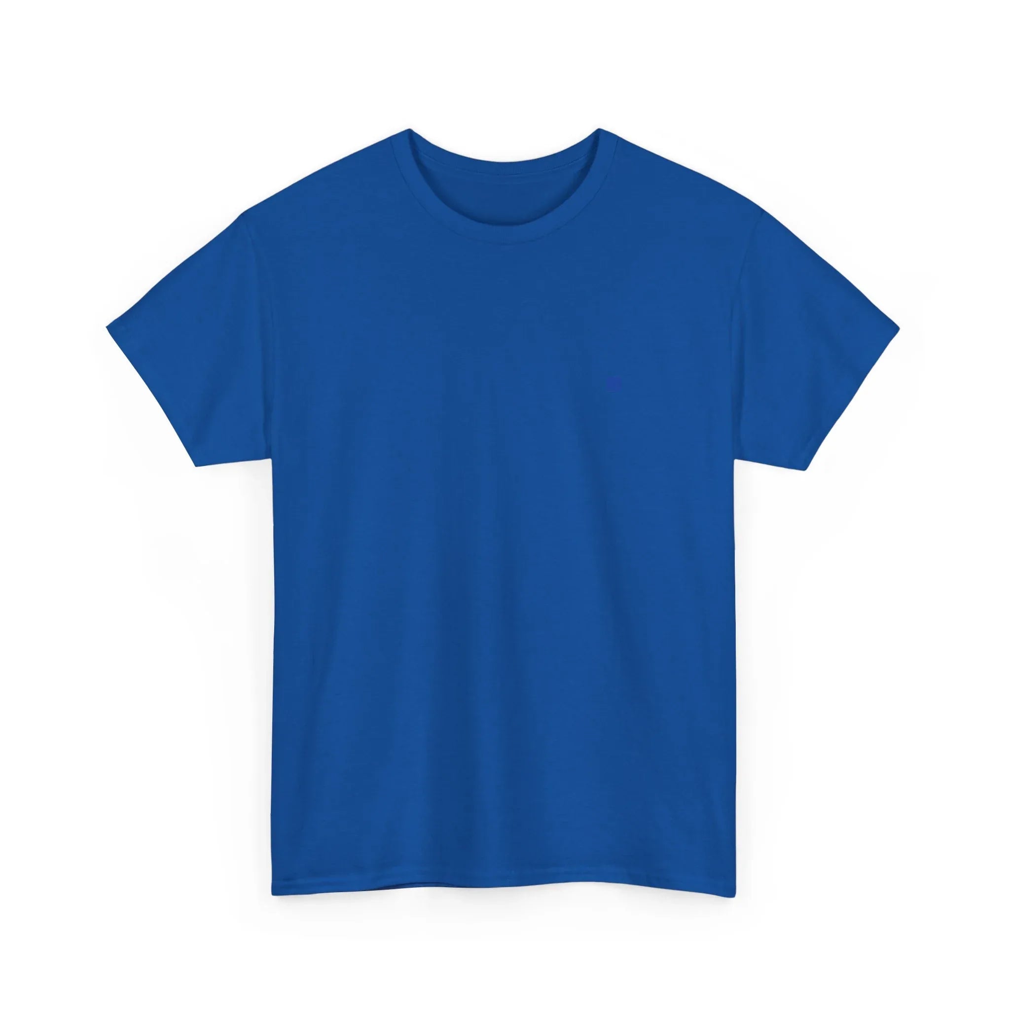 Unisex heavy cotton tee, bright blue crew neck