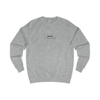 Heather grey sweatshirt with small chest logo and heart emblem