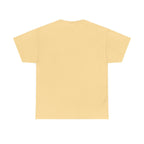Unisex heavy cotton tee in light yellow, back view