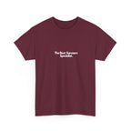 Burgundy unisex T-shirt with "The Best Sarcasm Specialist" print