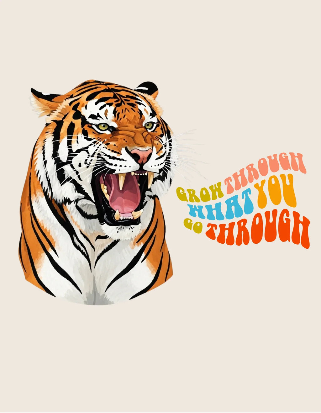 Grow Through What You Go Through Sweatshirt – Tiger, Leopard or Crocodile Design - Alley Crafters