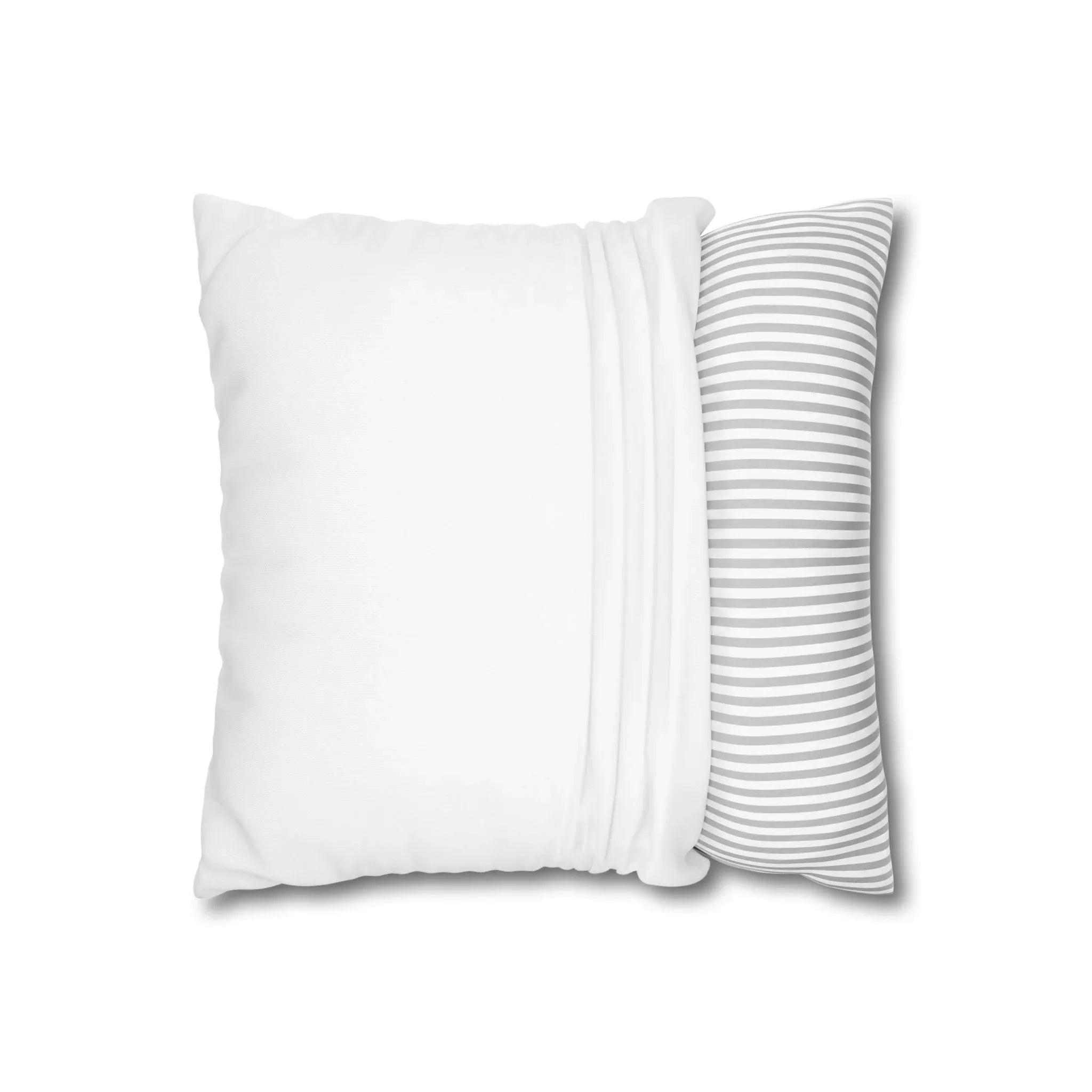 Personalised pillowcase paired with striped pillow