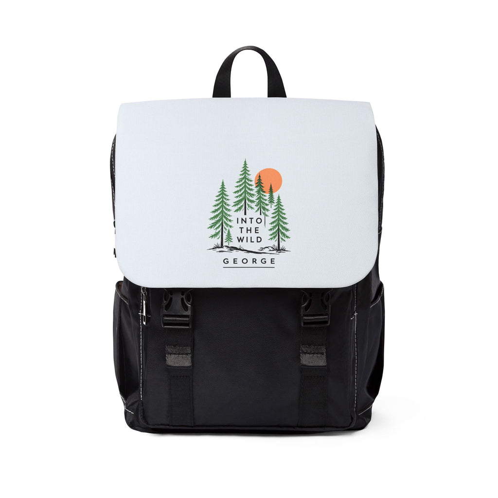 Into The Wild Personalised Forest Backpack — Canvas Outdoor Shoulder Bag