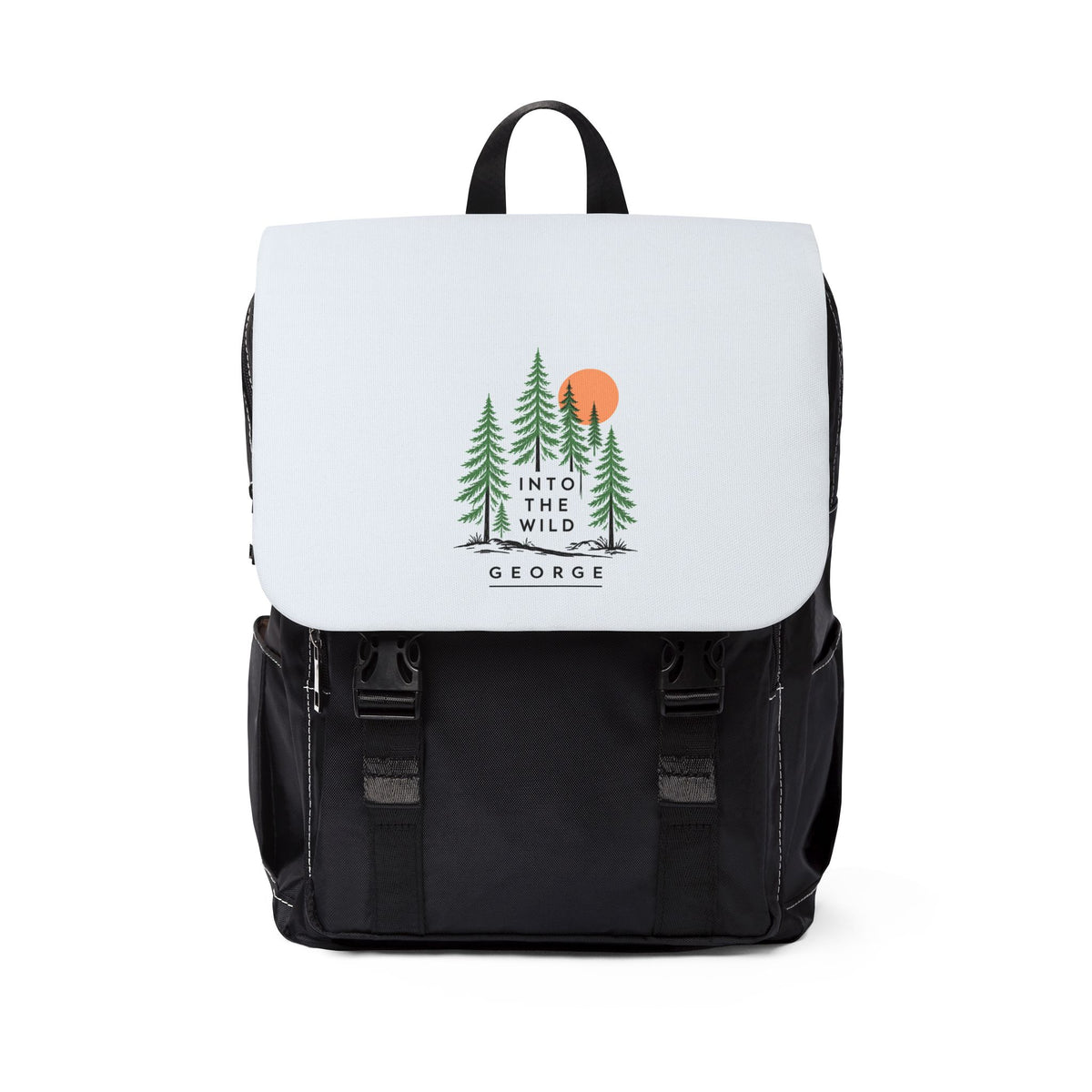 Into The Wild Personalised Forest Backpack — Canvas Outdoor Shoulder Bag