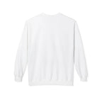 White crewneck sweatshirt, plain back view