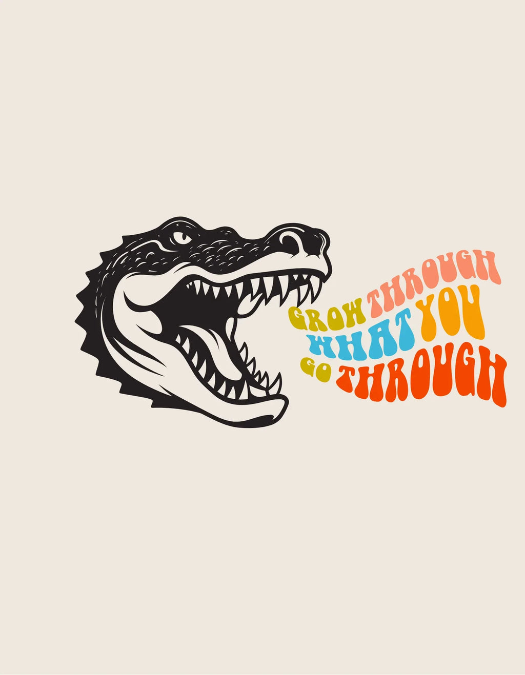 Grow Through What You Go Through Sweatshirt – Tiger, Leopard or Crocodile Design - Alley Crafters