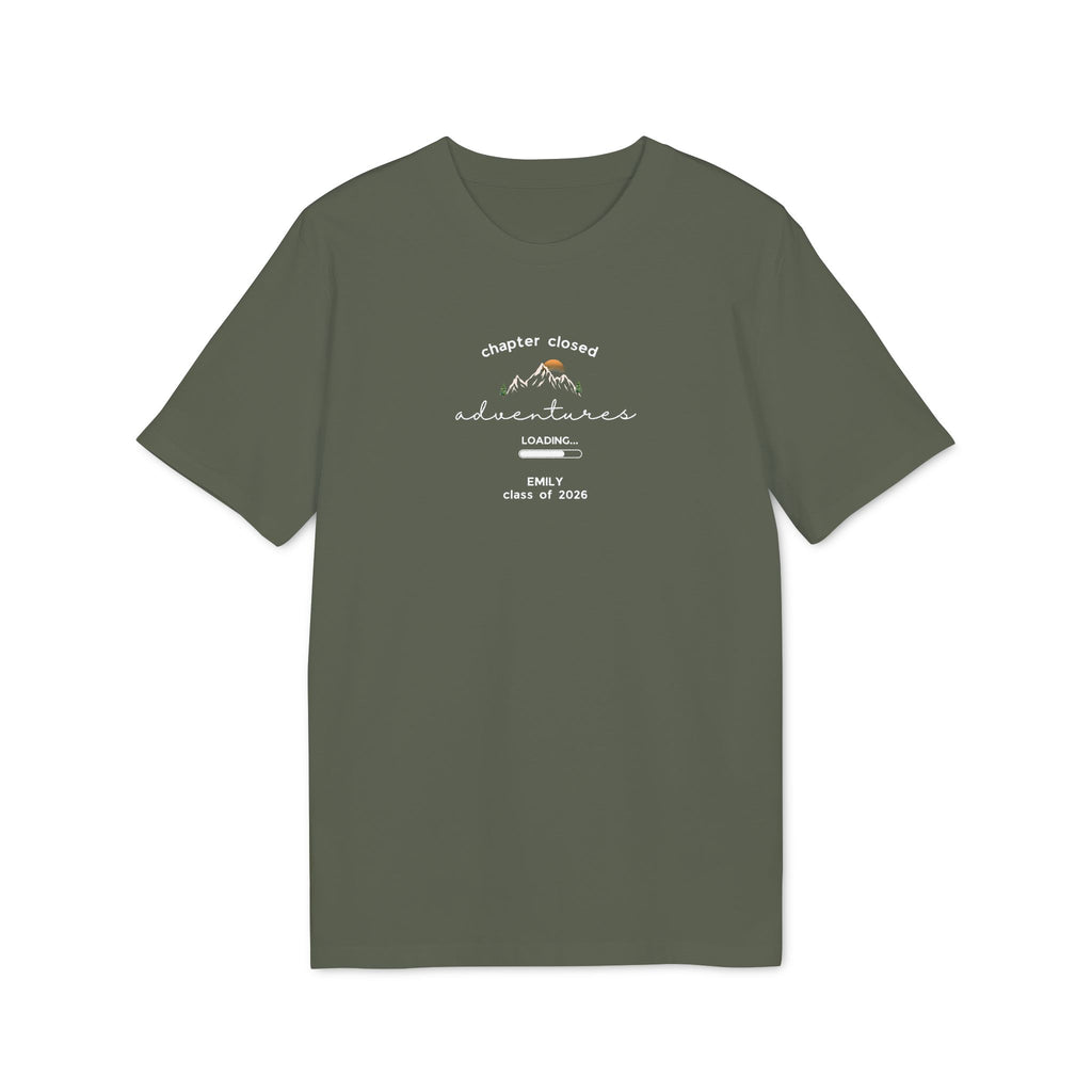 Personalised Graduation T-Shirt | 'Chapter Closed, Adventures Loading' Custom Name Tee