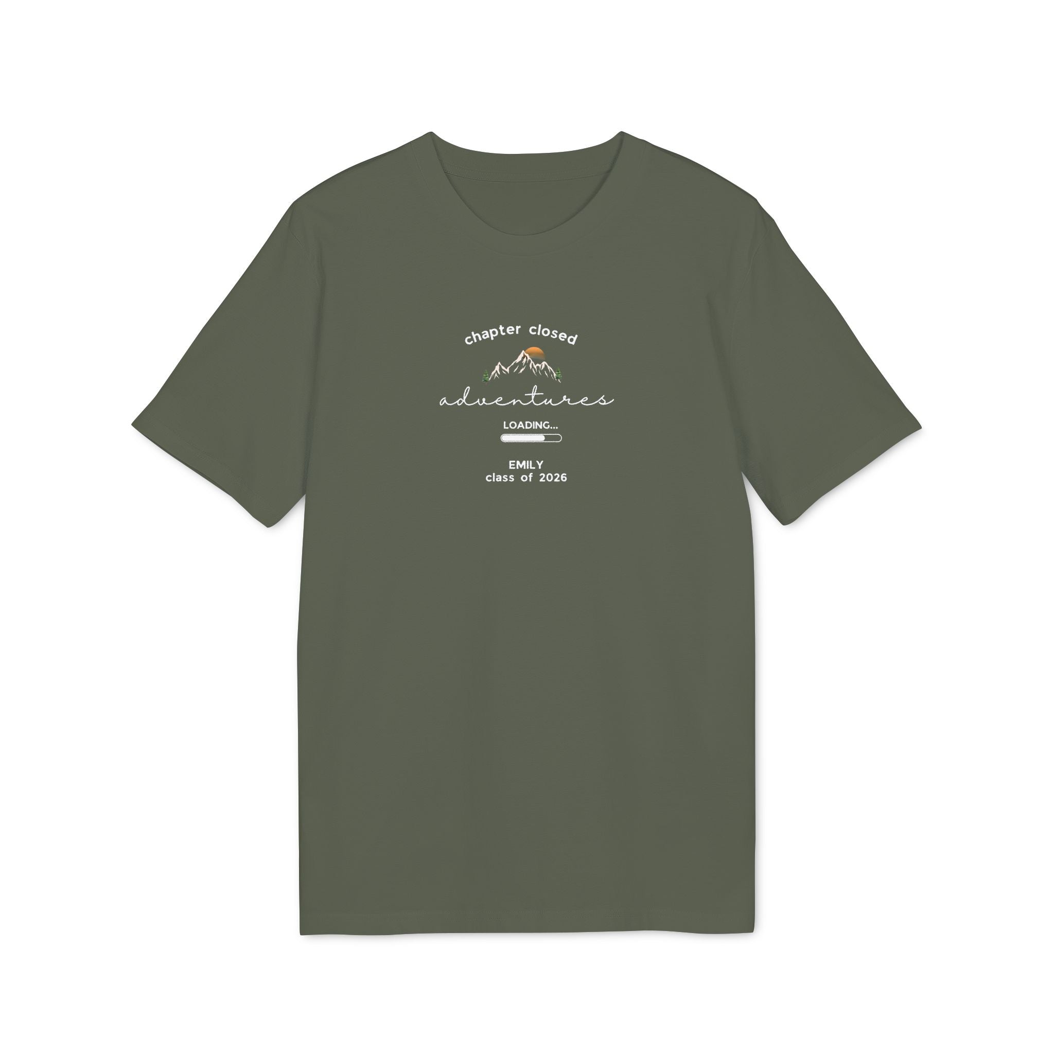 Personalised Graduation T-Shirt | 'Chapter Closed, Adventures Loading' Custom Name Tee
