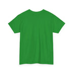 Green unisex heavy cotton t-shirt with crew neck and short sleeves, front view