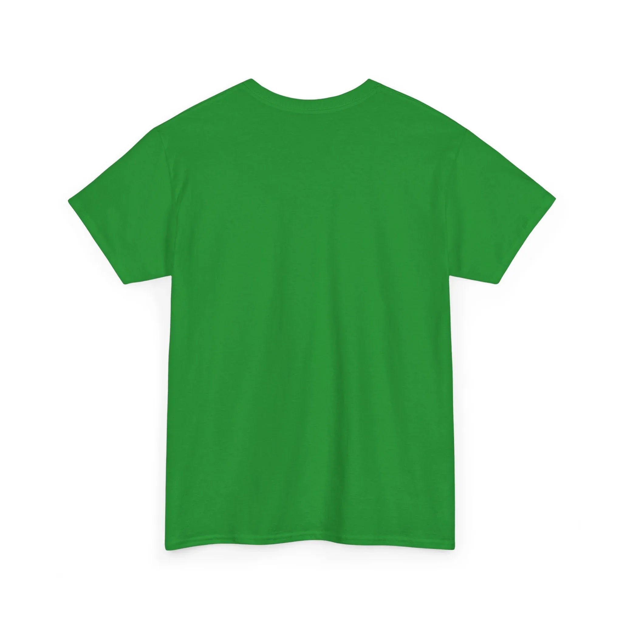 Green unisex heavy cotton t-shirt with crew neck and short sleeves, front view