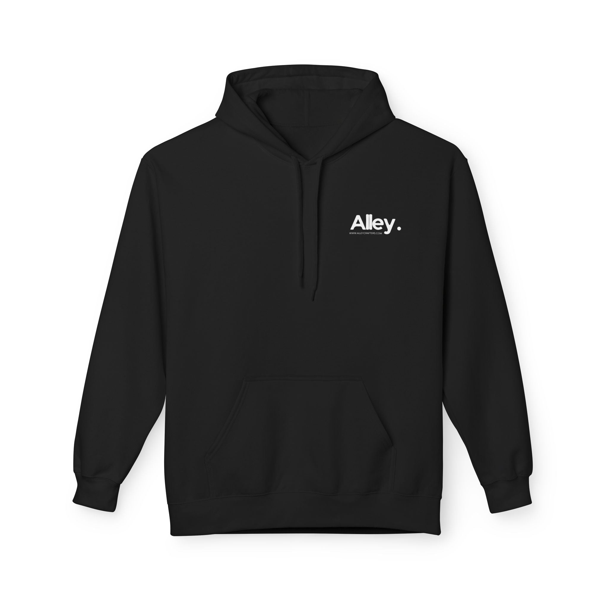 Alley. Minimalist Chest Logo Hoodie — Lightweight White Pullover - AlleyCrafters