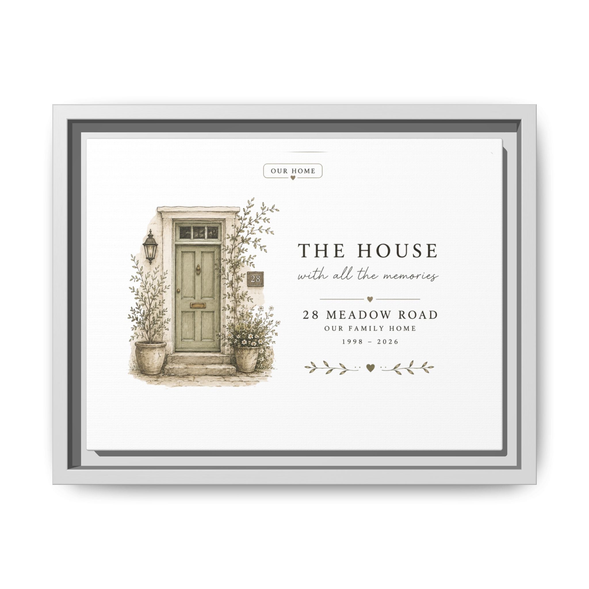 Personalised House Name Canvas Print — New Home & Housewarming Gift - AlleyCrafters