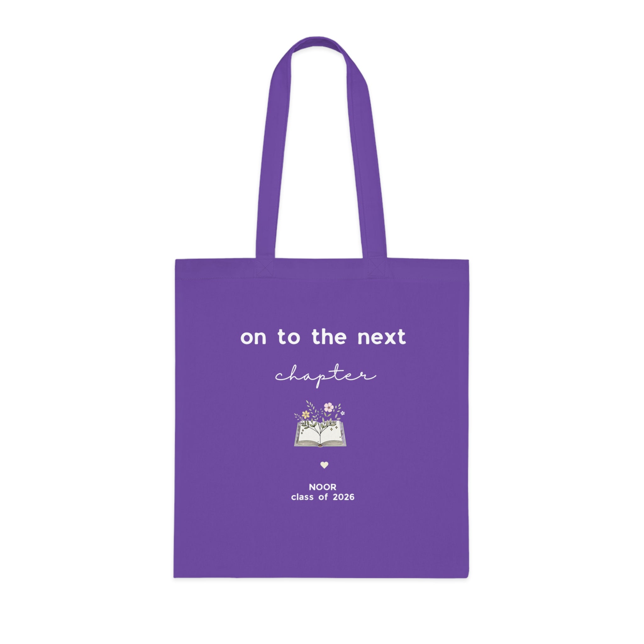On to the Next Chapter Cotton Tote — Personalized Graduation Book Tote (Class of 2026)