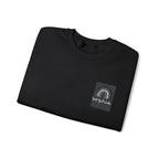 Black crewneck sweatshirt with Sophia square logo print