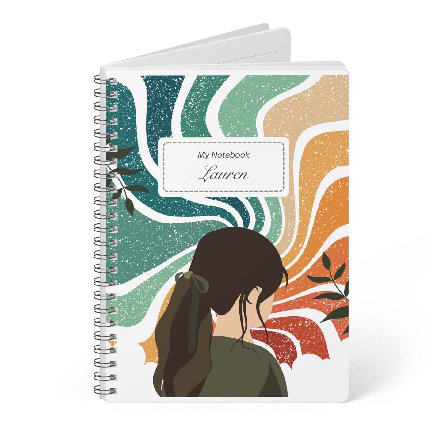 Retro Woman A5 Spiral Notebook — Personalised 'My Notebook' Journal